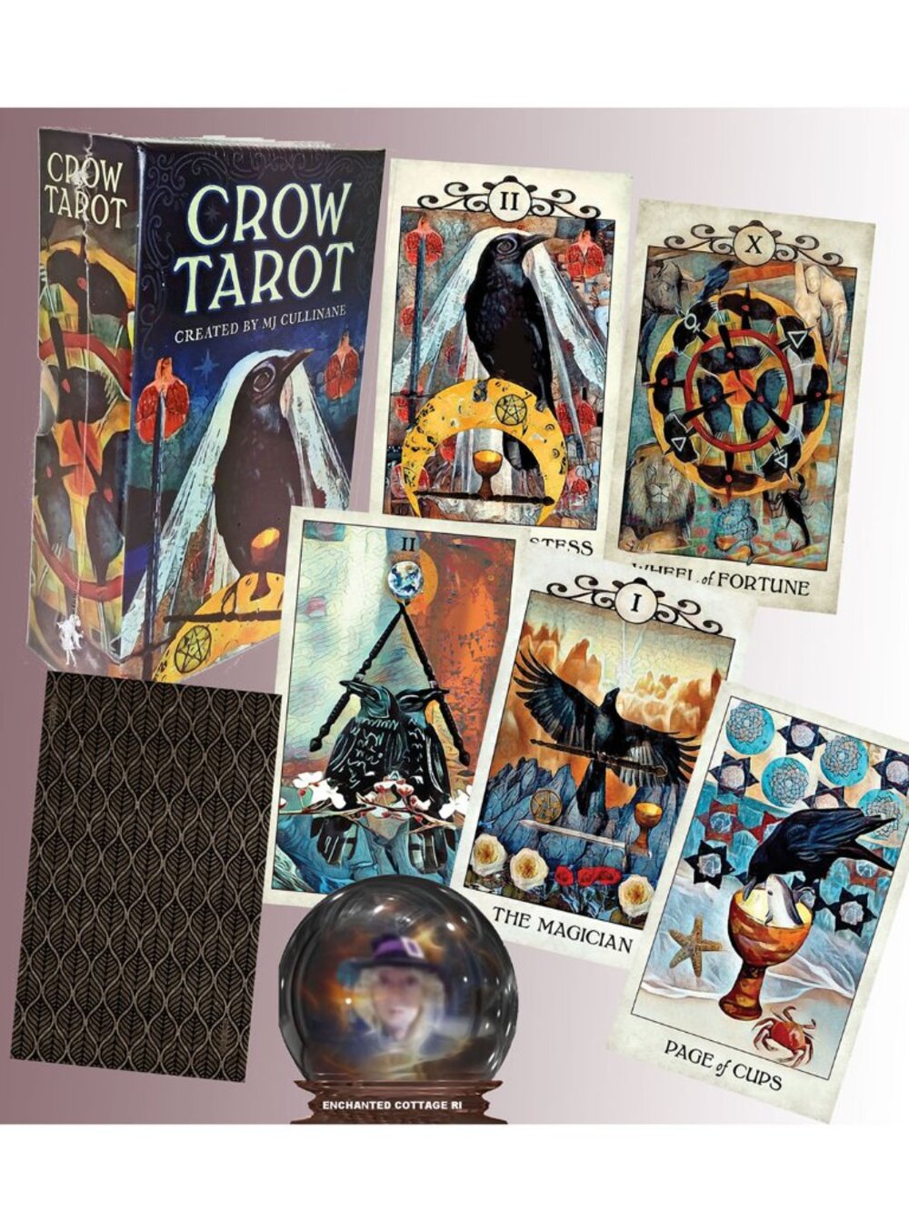 𝑪𝒓𝒐𝒘 𝑹𝒂𝒗𝒆𝒏 TAROT Mystical 88Pg BOOK 78Cards MJ Cullinane NEW Authentic…